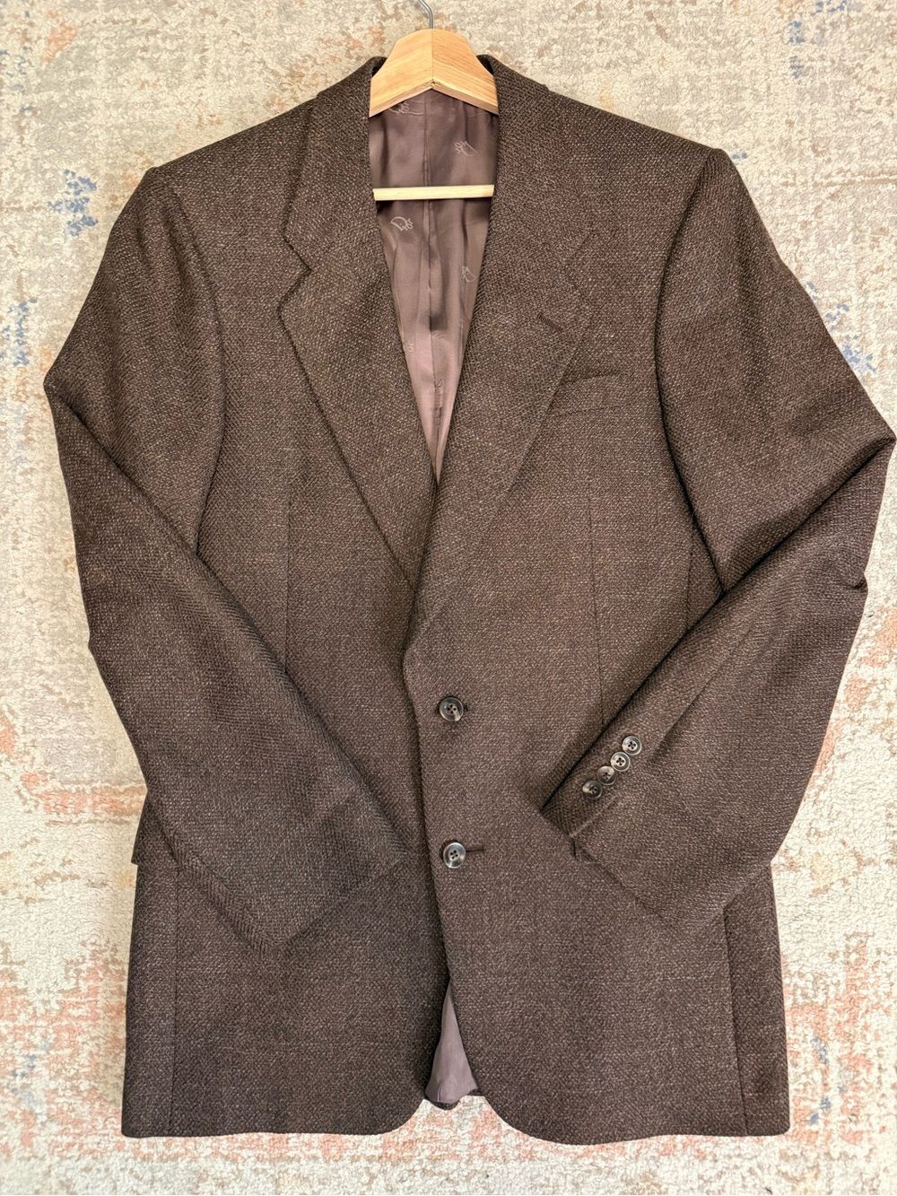 Vintage Christian Dior Monsieur Brown Tweed Blazer Sport Coat